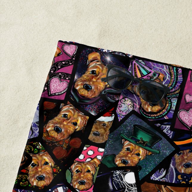 AIREDALE   TERRIER      BEACH TOWEL (In Situ)
