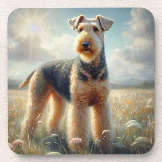 Airedale Terrier Beverage Coaster (Front)