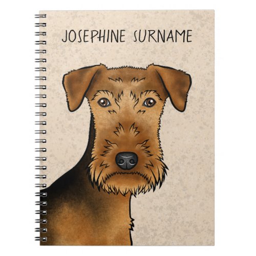 Airedale Terrier Bingley Terrier Dog Head And Text Notebook