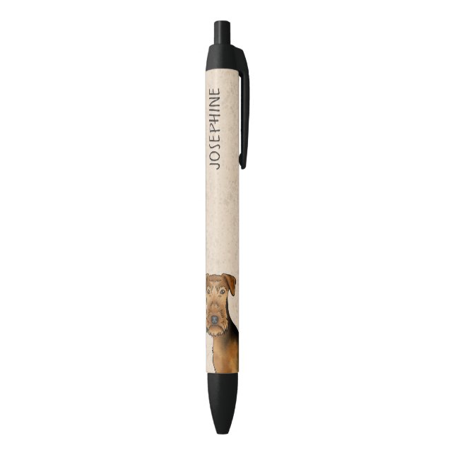 Airedale Terrier Bingley Terrier Dog Head And Text Pen (Bottom (Vertical))