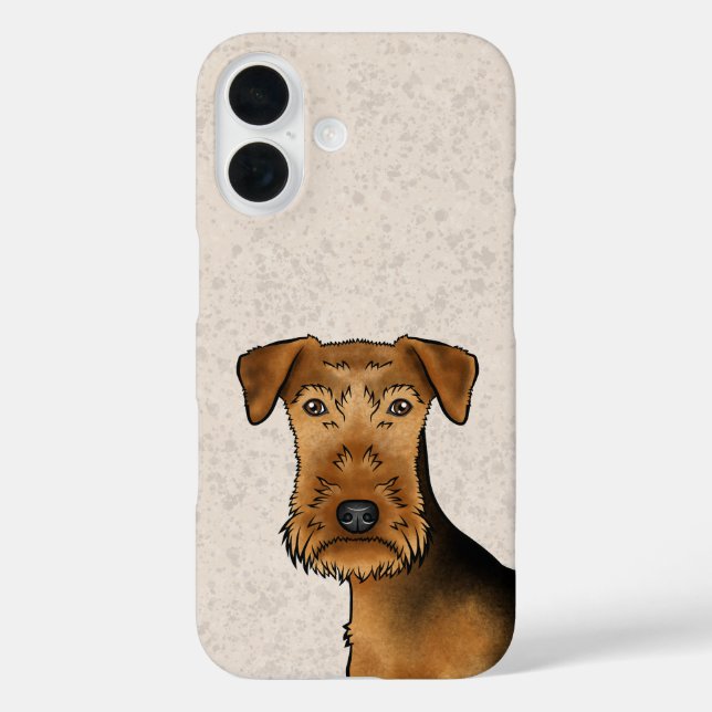 Airedale Terrier Bingley Terrier Dog Head On Beige Case-Mate iPhone Case (Back)
