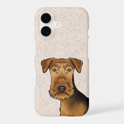 Airedale Terrier Bingley Terrier Dog Head On Beige iPhone 17 Case