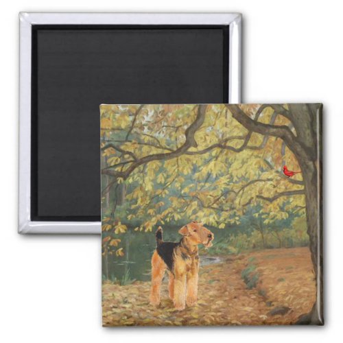 Airedale Terrier Birdwatching Magnet