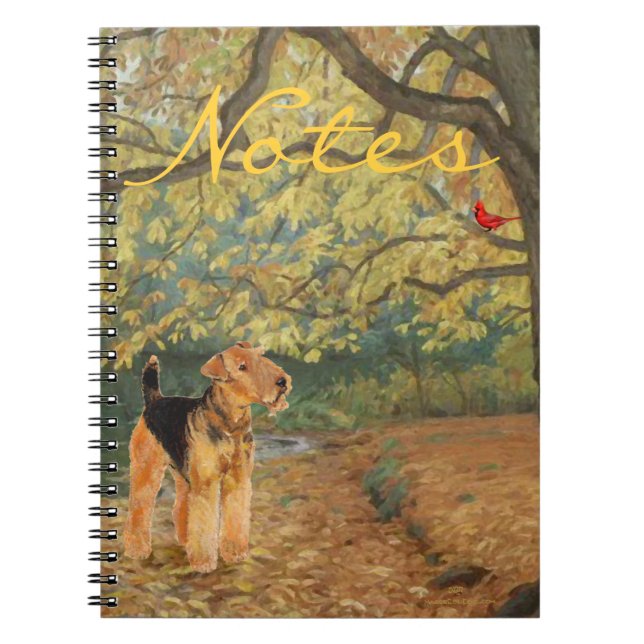 Airedale Terrier Birdwatching Notebook (Front)