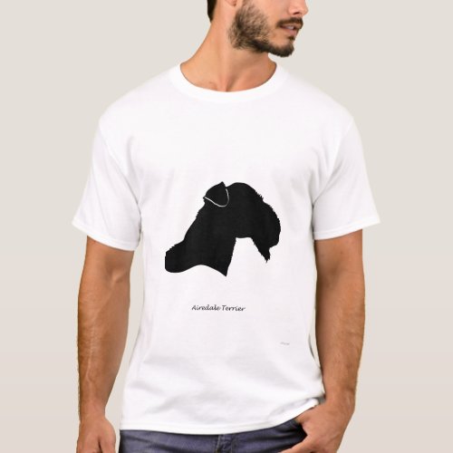 Airedale Terrier _ black Silhouette T_Shirt