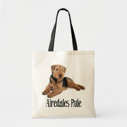 Airedale Terrier Brown and Black Puppy Dog Tote Bag