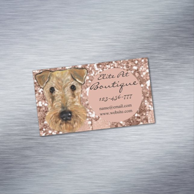 AIREDALE TERRIER  BUSINESS CARD MAGNET (In Situ)