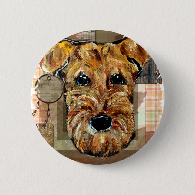 AIREDALE TERRIER BUTTON (Front)