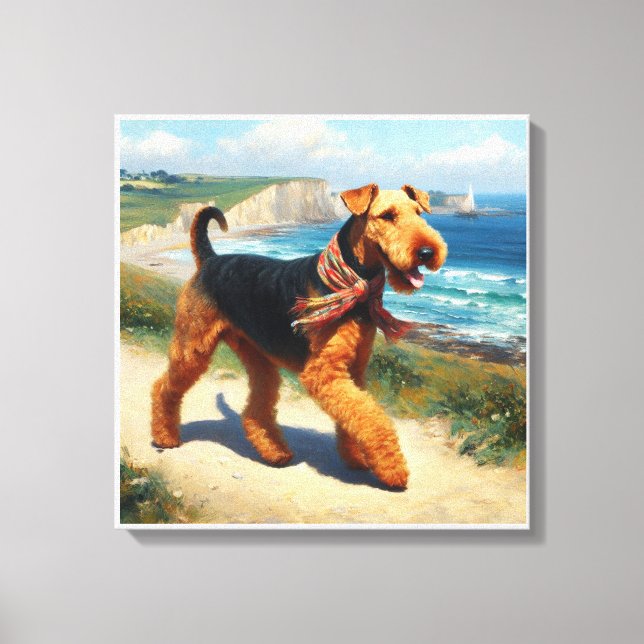 airedale terrier  canvas print (Front)