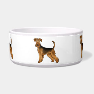 Airedale Terrier Cartoon Bingley Terrier Cute Dog Bowl
