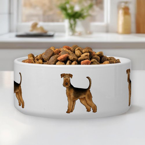 Airedale Terrier Cartoon Bingley Terrier Cute Dog Bowl