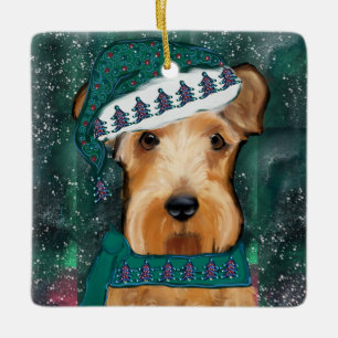 Airedale Terrier Ceramic Ornament