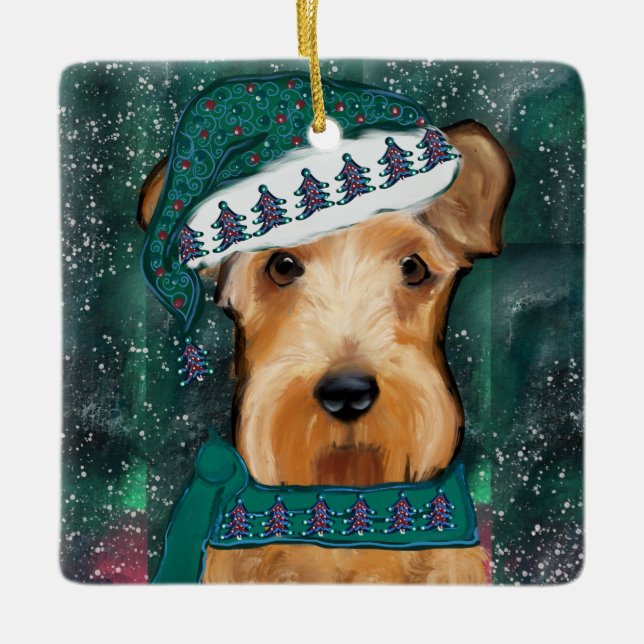 Airedale Terrier  Ceramic Ornament (Front)