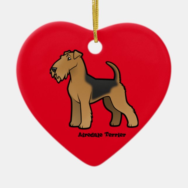 airedale terrier ceramic ornament (Front)