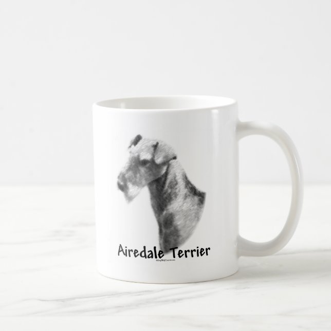 Airedale Terrier Charcoal Coffee Mug (Right)