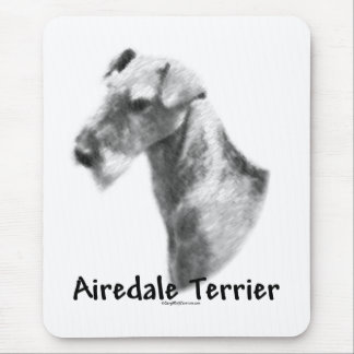 Airedale Terrier Charcoal Mouse Pad