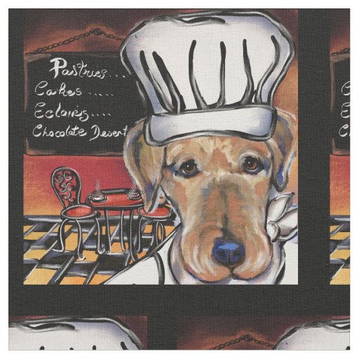 AIREDALE TERRIER CHEF FABRIC