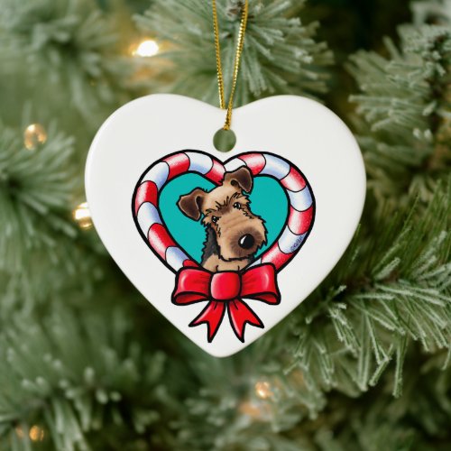 Airedale Terrier Christmas Ceramic Ornament