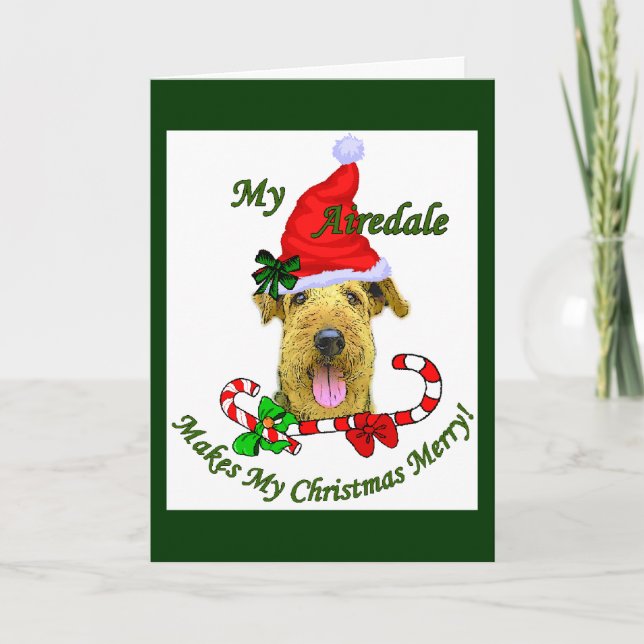Airedale Terrier Christmas Gifts Holiday Card (Front)