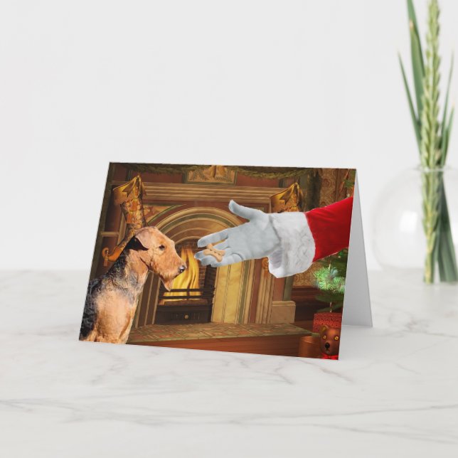Airedale Terrier Christmas Holiday Card (Front)