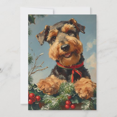 Airedale Terrier Christmas  Holiday Card