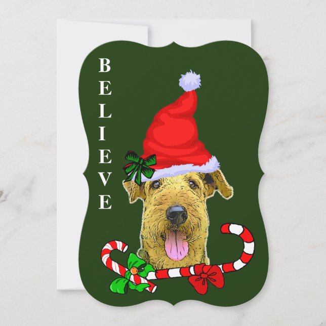 Airedale Terrier Christmas Holiday Card (Front)