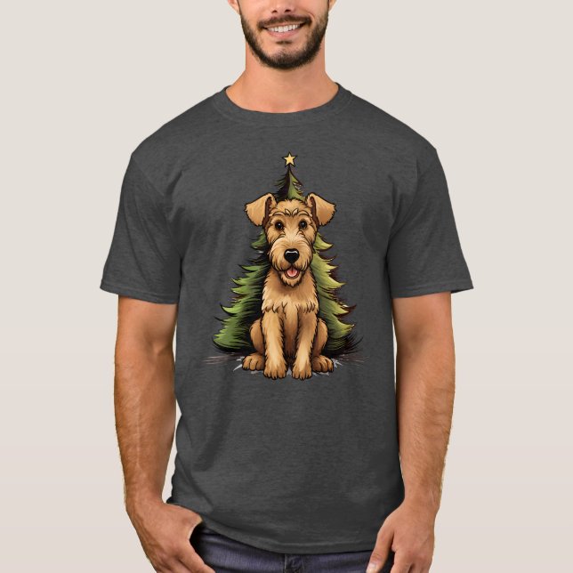 Airedale Terrier Christmas Puppy Dog Cute Airedale T-Shirt (Front)