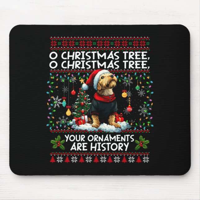 Airedale Terrier Christmas Tree Decorations Dog Lo Mouse Pad (Front)