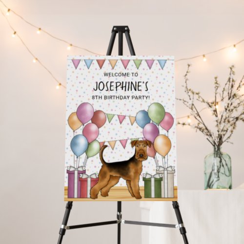 Airedale Terrier Colorful Birthday Party Welcome Foam Board