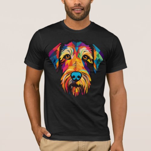 Airedale Terrier Colorful Puppy Dog Art Geometric T_Shirt