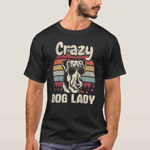 Airedale Terrier  Crazy Dog Lady Vintage Mothers  T_Shirt