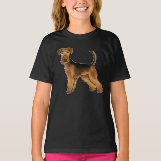 Airedale Terrier Cute Bingley Terrier Dog Drawing T-Shirt