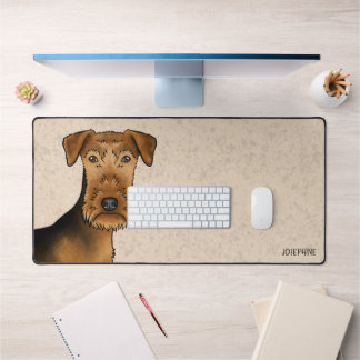 Airedale Terrier Cute Cartoon Dog Bingley Terrier Desk Mat