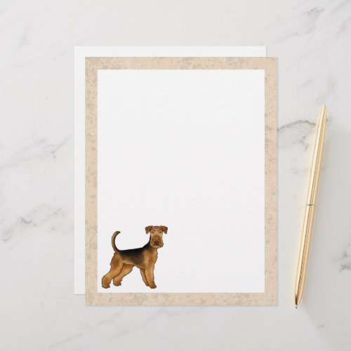 Airedale Terrier Cute Cartoon Dog Bingley Terrier Letterhead
