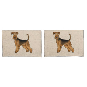 Airedale Terrier Cute Cartoon Dog Bingley Terrier Pillow Case