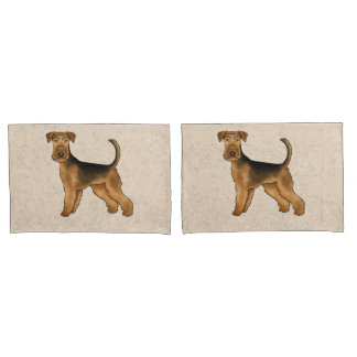 Airedale Terrier Cute Cartoon Dog Bingley Terrier Pillow Case