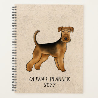 Airedale Terrier Cute Cartoon Dog Bingley Terrier Planner