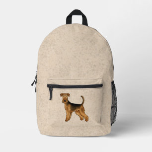 Airedale Terrier Cute Cartoon Dog Bingley Terrier Printed Backpack