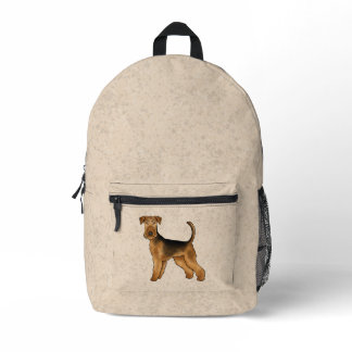 Airedale Terrier Cute Cartoon Dog Bingley Terrier Printed Backpack