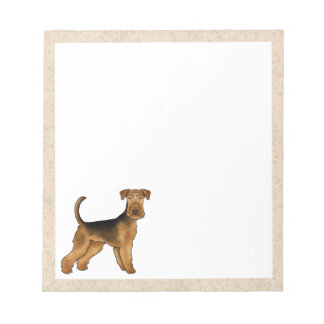 Airedale Terrier Cute Cartoon Dog Illustration Notepad