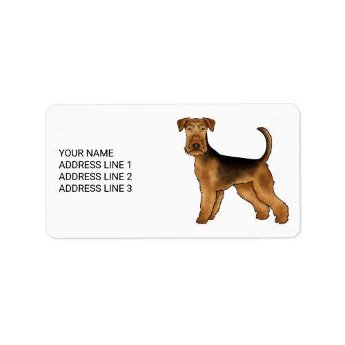 Airedale Terrier Cute Cartoon Dog With Custom Text Label