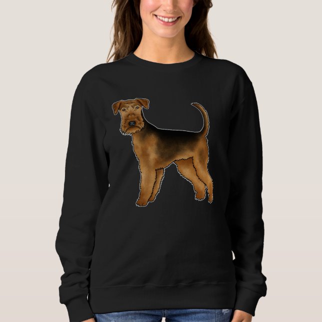 Airedale Terrier Cute Dog Adorable Cartoon Dog Sweatshirt (Front)