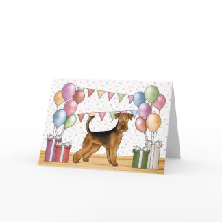 Airedale Terrier Cute Dog Pastel Happy Birthday Card