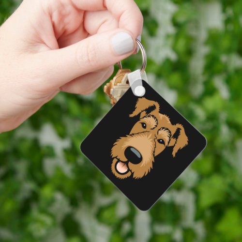 Airedale Terrier Cute Puppy Dog Face  Keychain