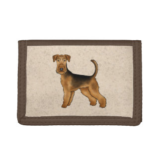 Airedale Terrier Cute Waterside Terrier Dog Design Trifold Wallet