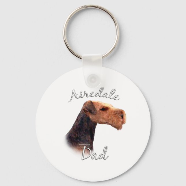 Airedale Terrier Dad 2 Keychain (Front)