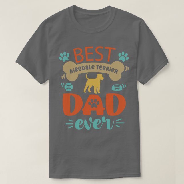 Airedale Terrier Dad T-Shirt (Design Front)