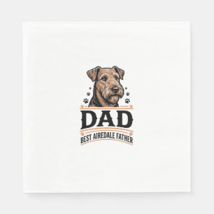 Airedale Terrier Dad Vintage Dog Father Shirt_1 Napkins