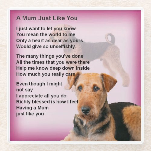 Airedale Terrier Design  Mom Poem Coaster