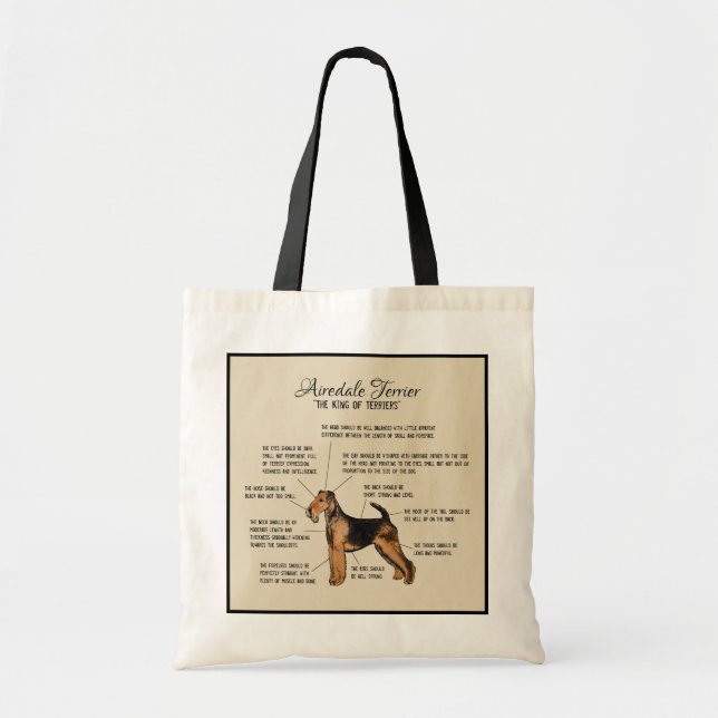 Airedale Terrier Diagram Tote Bag (Front)